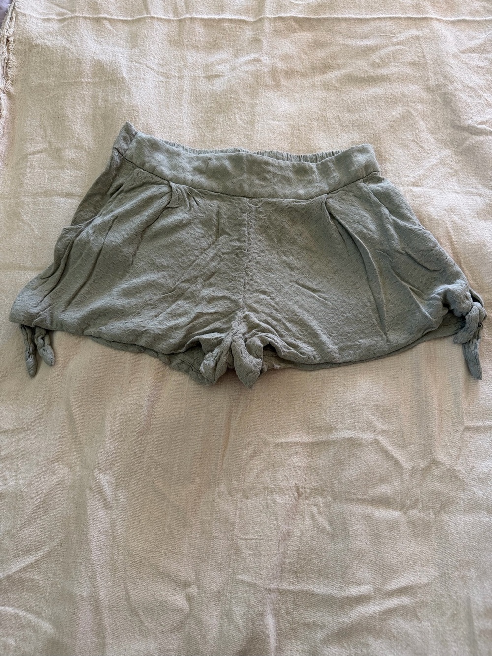 Free People Sage Tie-Hem Linen-Blend Shorts